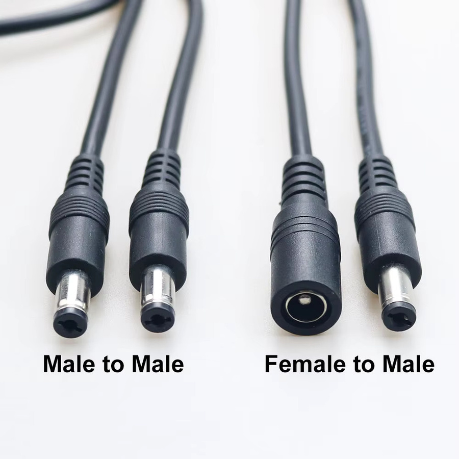 JCD DC Netzteil Adapterkabel Stecker auf Stecker in Schwarz mit 5,5 x 2,1 mm Anschluss - Bild 2