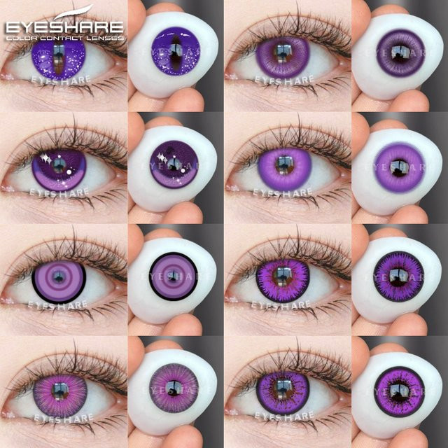 EYESHARE farbige Kontaktlinsen lila, 2 Linsen - Bild 1