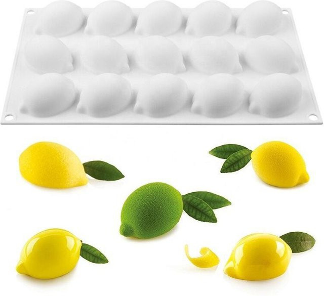 Zitronen Silikonform von CosyHome in Weiß für Mousse, Schokolade, Seife und Gebäck - Bild 1