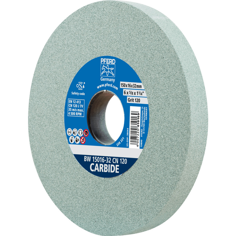 PFERD Schleifbockscheibe SiC120 für harte Materialien wie Hartmetall, Farbe: grau - Bild 2