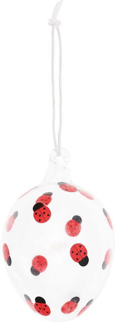 Rico Design Glas Ei mit Marienkäfermotiv als Osterdekoration Durchmesser: 6 cm - Bild 1