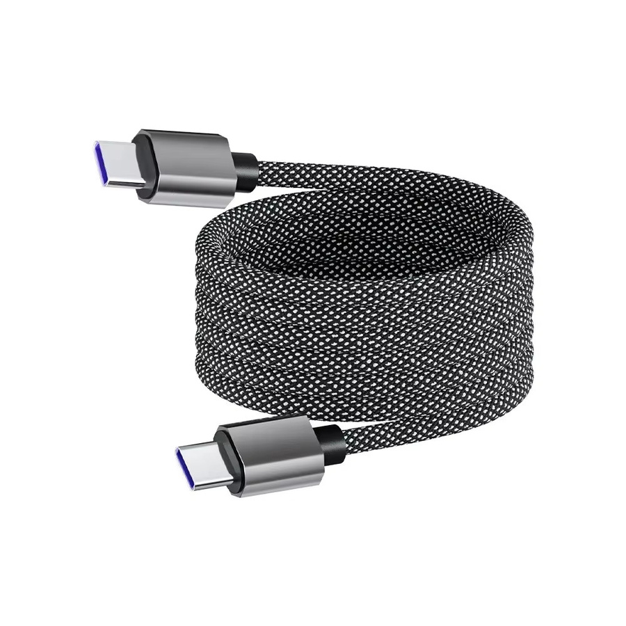 KEBIDUMEI 65W Magnetisches USB-C auf Typ-C Ladekabel, geflochtenes Datenkabel für schnelles Laden 3.0, Schwarz - Bild 6