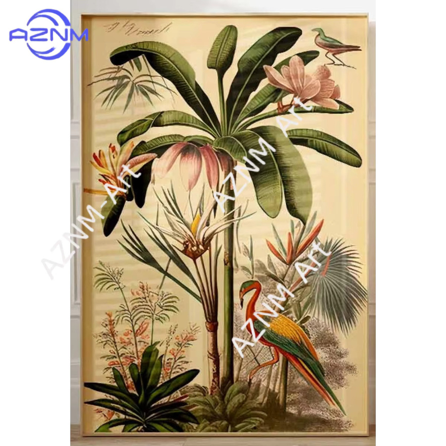 AZNM Vintage Botanische Poster Set mit Blumen- und Dschungel-Motiven in Mehrfarbig - Bild 3
