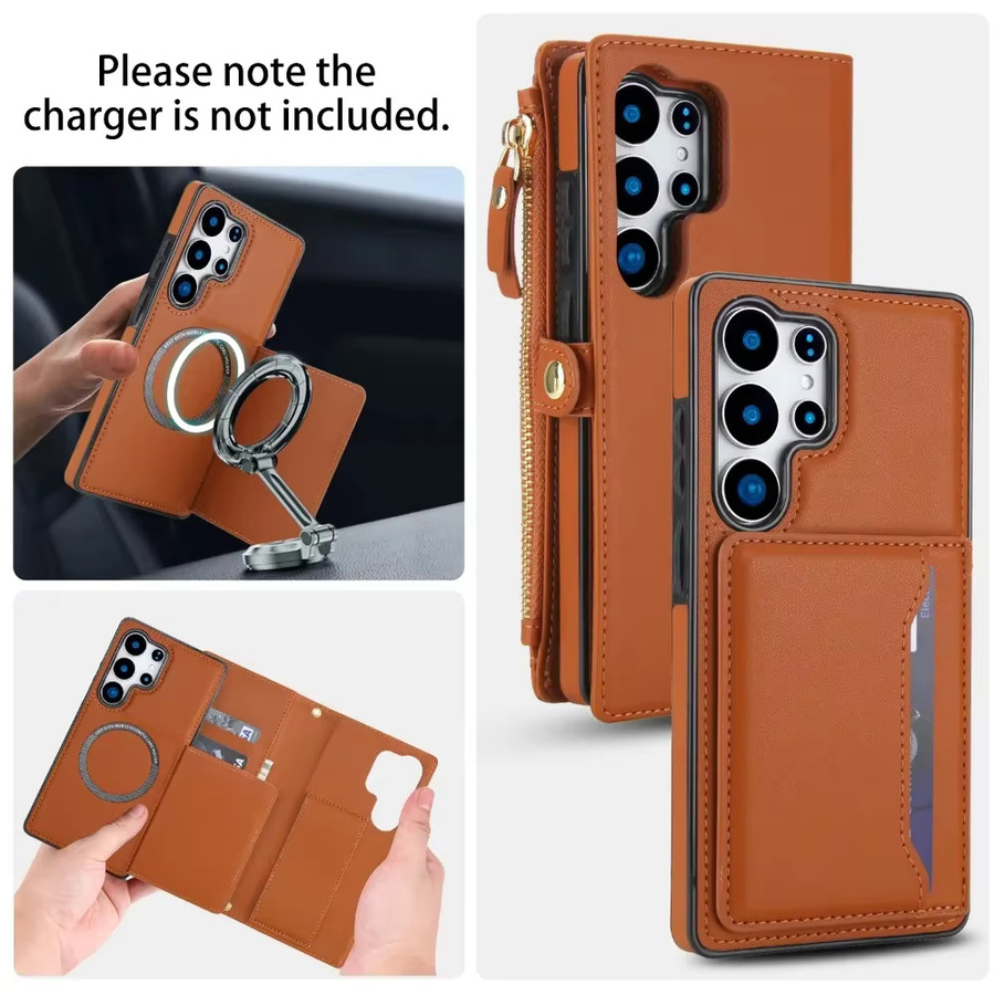 Magnetische Crossbody Brieftasche mit abnehmbarem Kartenhalter und Telefonabdeckung für Samsung Galaxy S25 Ultra S24 Plus S23 A16 A36 A56 A55 A35 A15 in Schwarz oder Braun - Bild 5