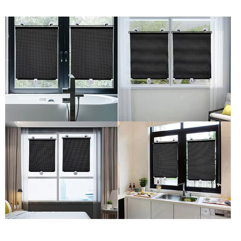 Universeller Sonnenschutz für Autofenster mit Saugnapf, wärmeisolierender Verdunkelungsvorhang mit UV-Schutz in Schwarz - Bild 4