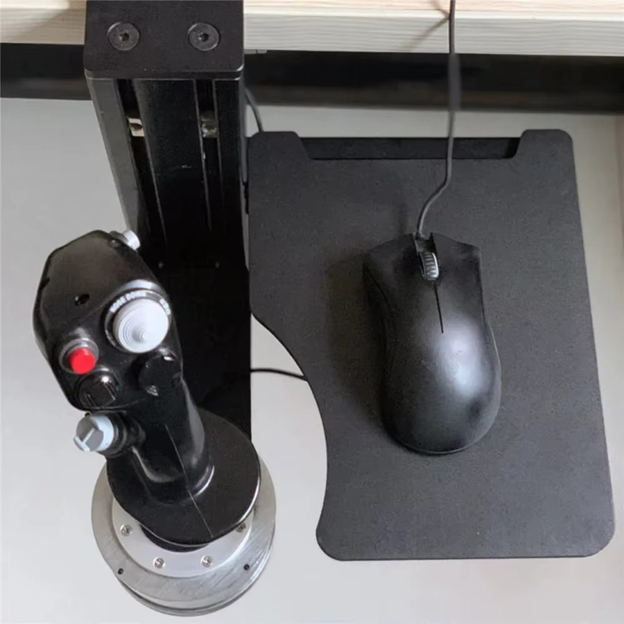 Schreibtischhalterung aus Metall für Thrustmaster HOTAS X56 und VKB Flight Simulator Joystick sowie Tastatur und Maus in Schwarz - Bild 3