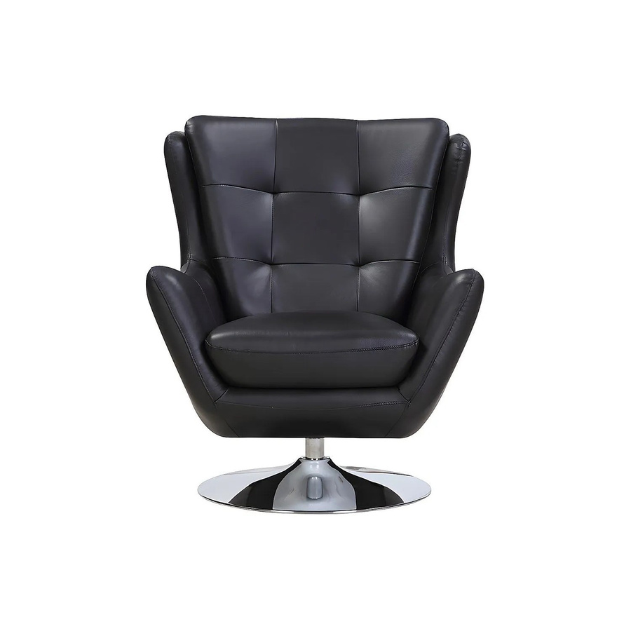 Vente-unique Sessel Anaba in Schwarz aus Büffelleder mit gerader Rückenlehne, Höhe: 81 cm - Bild 2