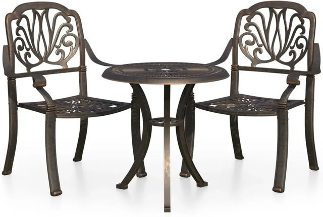 vidaXL 3-tlg Bistro-Set aus Aluminiumguss in Bronze - Bild 1