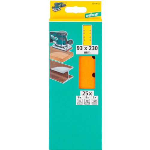 Wolfcraft Schleifstein für Exzenterschleifer aus Korund, Körnung k40/k80/k120, Orange - Bild 2