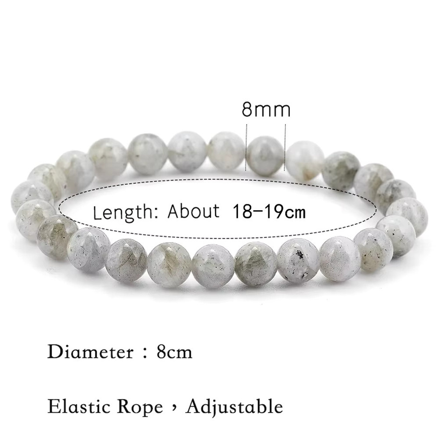 SANSWL Armband, Grau, Labradorit Perlen, Kristall, Unisex - Bild 2