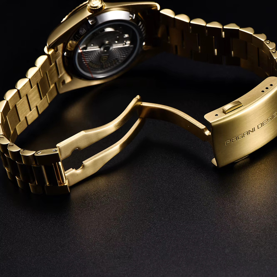 PAGANI DESIGN Armbanduhr, mechanisch, Edelstahl, Gold, 36 mm, Herren - Bild 2