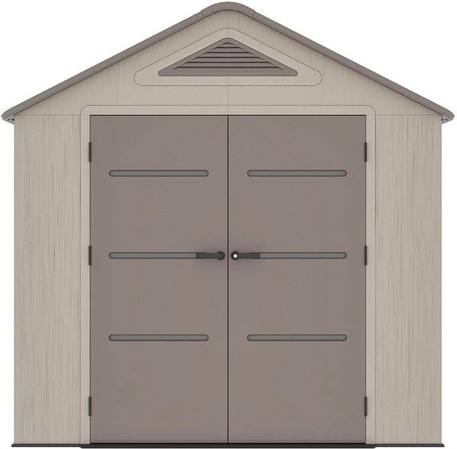 Vente-unique Schrebergartenhaus Anteva in Braun und Beige mit Satteldach aus Kunststoff, B/T/H: 242 x 246 x 237 cm - Bild 1