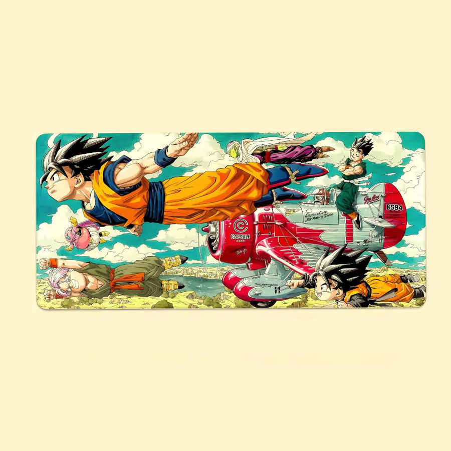 Anime Dragon Ball Z Mauspad mit Landschaftsdesign, großflächige Schreibtischunterlage für Laptop und Tastatur, mehrfarbig - Bild 7