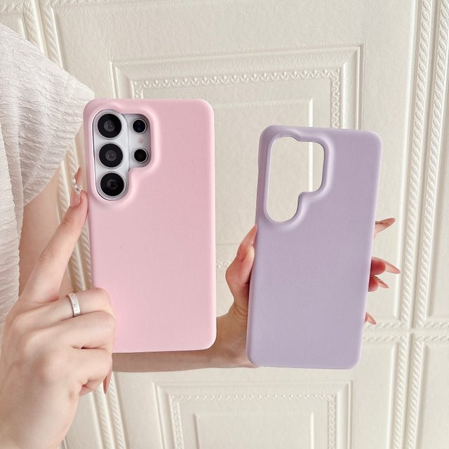 Luxuriöse Handyhülle aus mattiertem Samt-PU-Leder für Samsung Galaxy S25 S26 Ultra in Pink - Bild 1