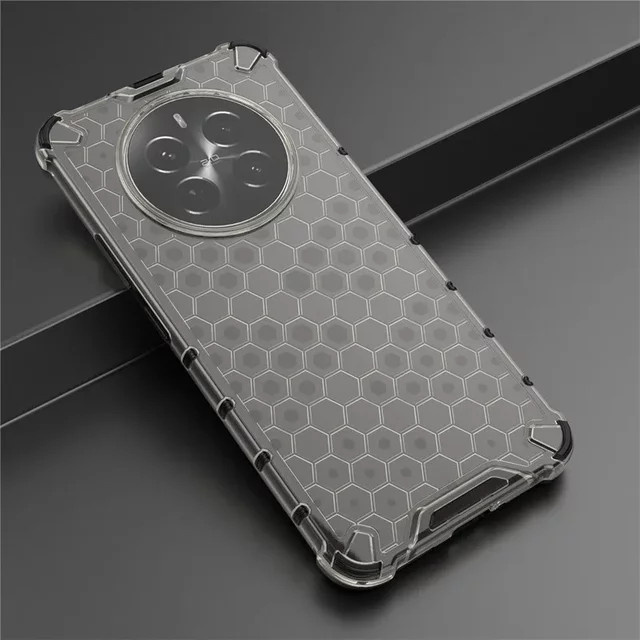 Stoßfeste Waben Hard PC Schutzhülle für Realme 12 Pro Plus 5G und Realme 10 Pro Plus 5G, Transparent, 6,7 Zoll - Bild 1