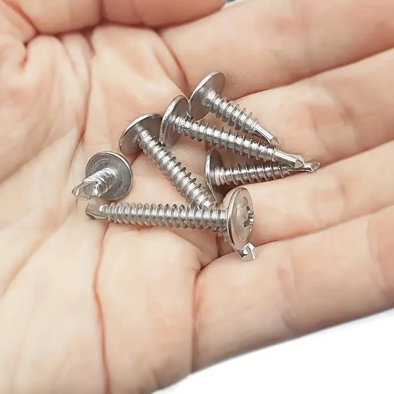 65 Stück Sortiment aus 8 modifizierten selbstschneidenden Blechschrauben mit Trusskopf aus hochfestem 410-Edelstahl in Silber - Bild 3