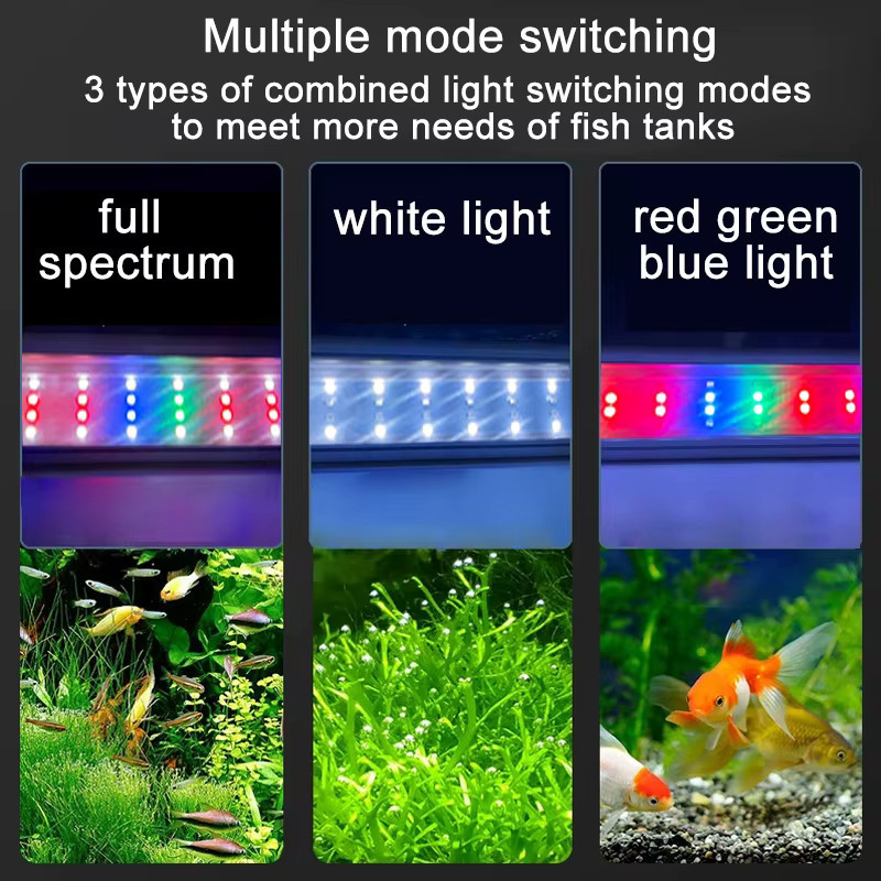 TUNFAN Aquarium LED Fischbecken-Beleuchtung in Weiß mit RGB-Vollspektrum und Teleskop-Clip-On-Funktion für Aquarien von 18 bis 75 cm - Bild 2