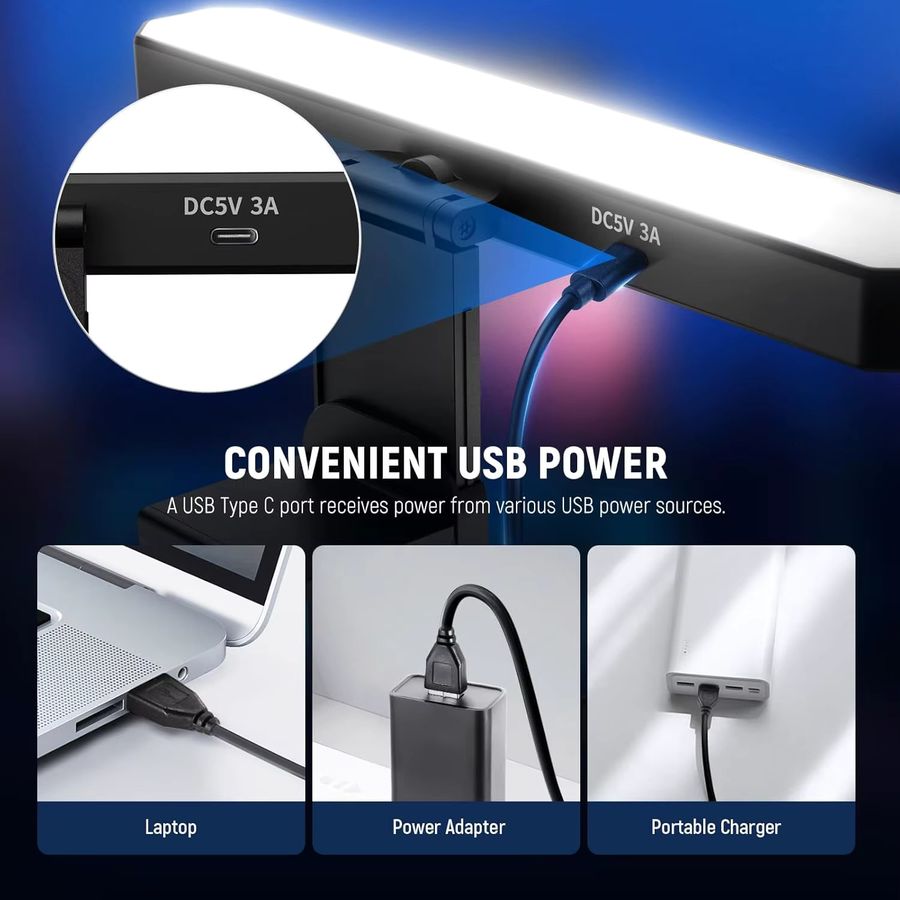 NEEWER Basics 6-W Monitorlichtleiste mit Fernbedienung und Touch-Steuerung, dimmbare zweifarbige LED Schreibtischlampe für Videokonferenzen - Bild 4