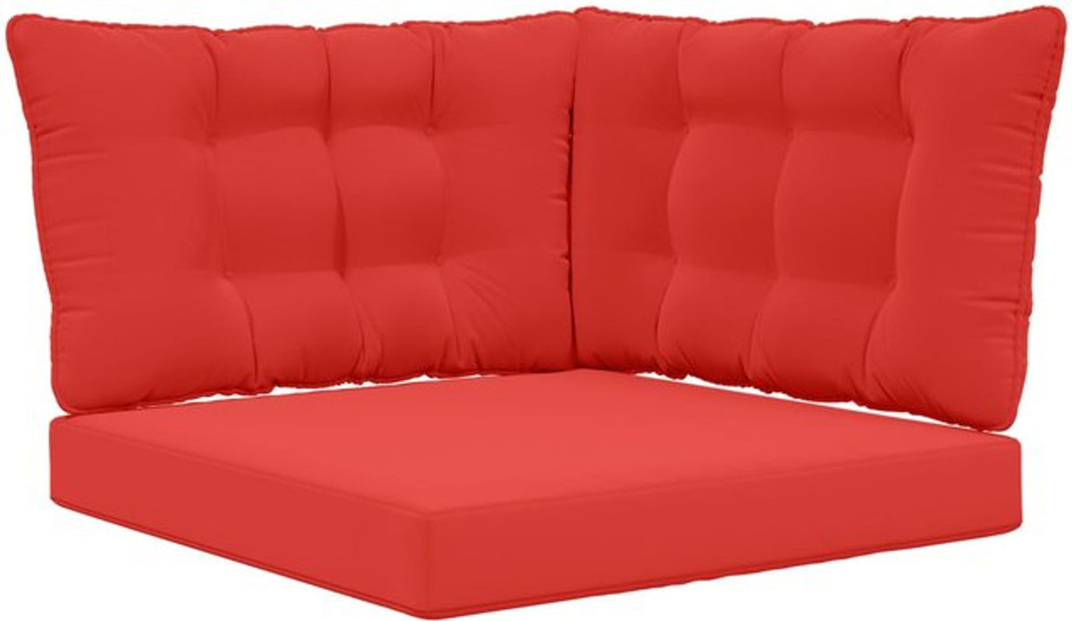 3er-Set quadratische Sofakissen für draußen von vidaXL in Rot aus Polyester - Bild 1