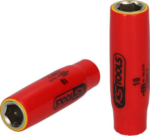 KS Tools 1/4 Zoll Stecknuss mit Schutzisolierung 6mm rot - Bild 1