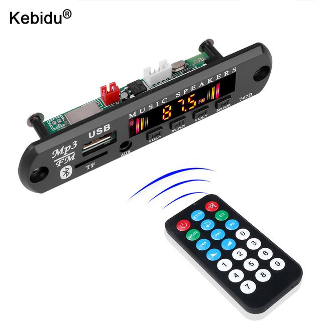 KEBIDU Bluetooth MP3 Player Audio Modul für Auto Radio Stereo mit USB und TF, Schwarz - Bild 1