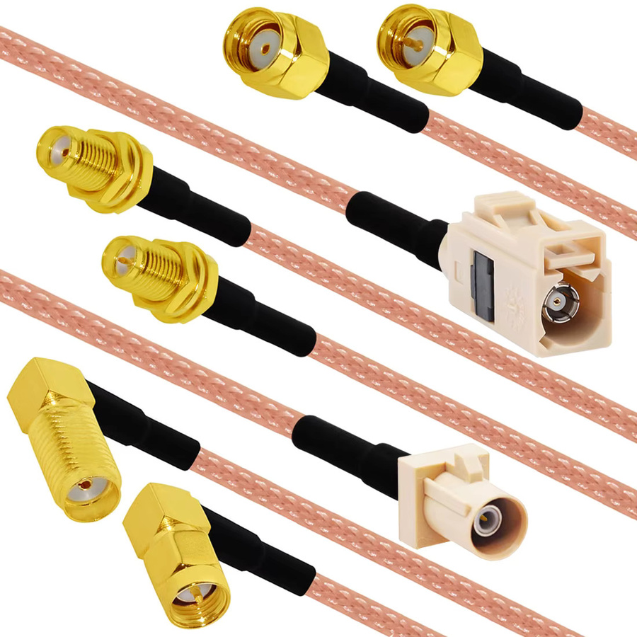 DexMRtiC Fakra I Typ M zu SMA Stecker Jack Pigtail Kabel Adapter RG316, Farbe: Beige - Bild 2