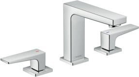 Hansgrohe Metropol 110 Waschtischarmatur mit zwei Griffen in Chrom, Auslauf 132 mm, inklusive Pop-up-Abfluss - Bild 1