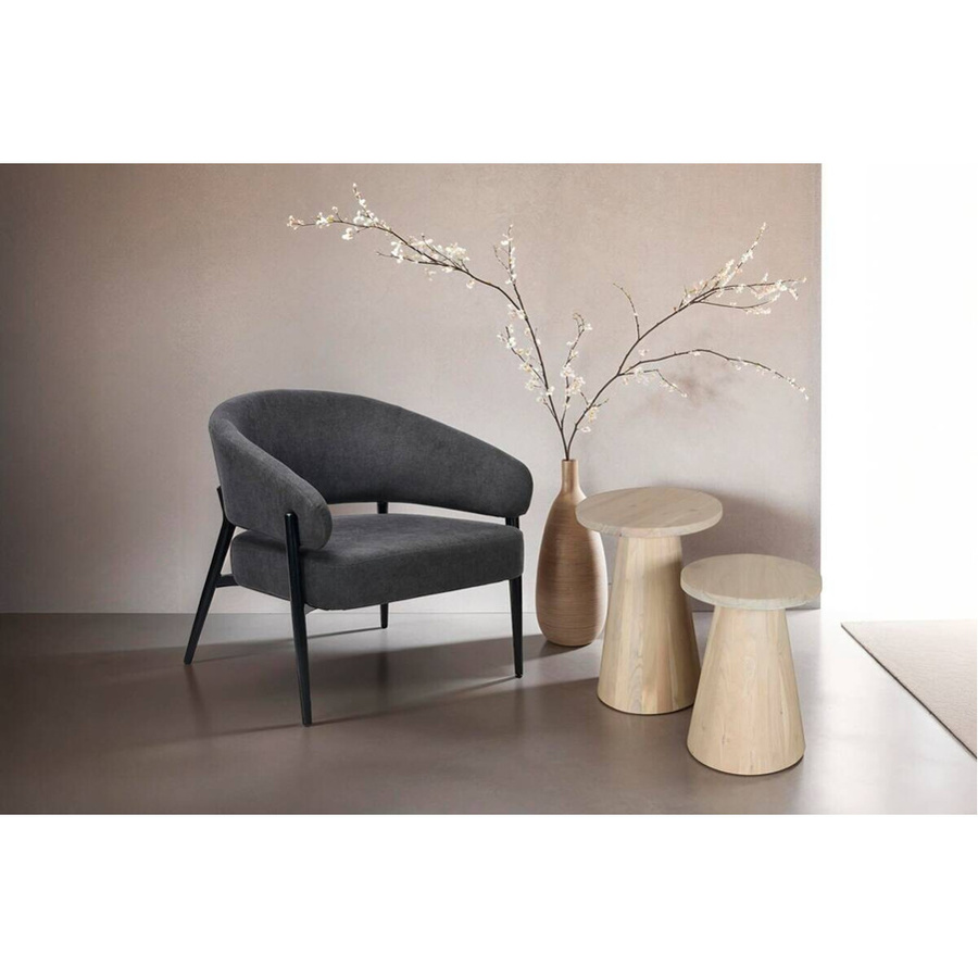 byLIVING Beistelltisch CONE 2er-Set aus Akazie in Weiß gekälkt, Höhe: 60 cm, Breite: 40 cm, Tiefe: 40 cm - Bild 3