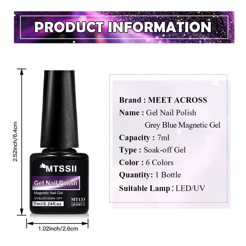 Mtssii Magnetischer Cat Eye Gel Nagellack, Schimmernd, 7 ml - Bild 5