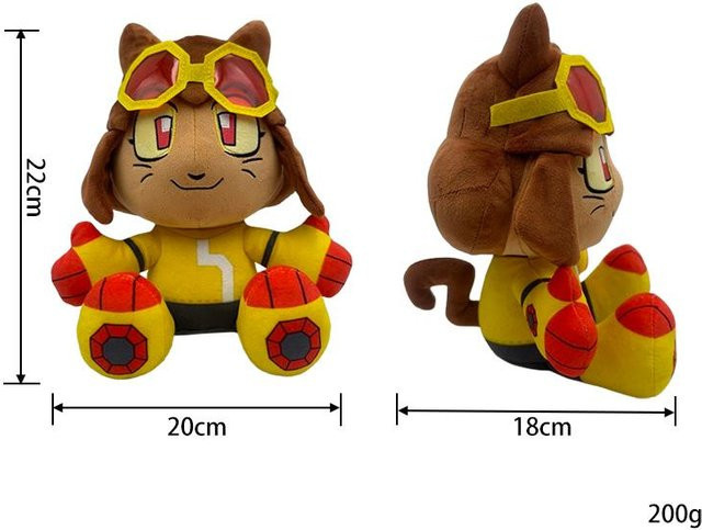 Gameoverse Plüschtier-Set, Katzenmädchen, Dinosaurier, Krabbe, Roboter, Rosa - Bild 1