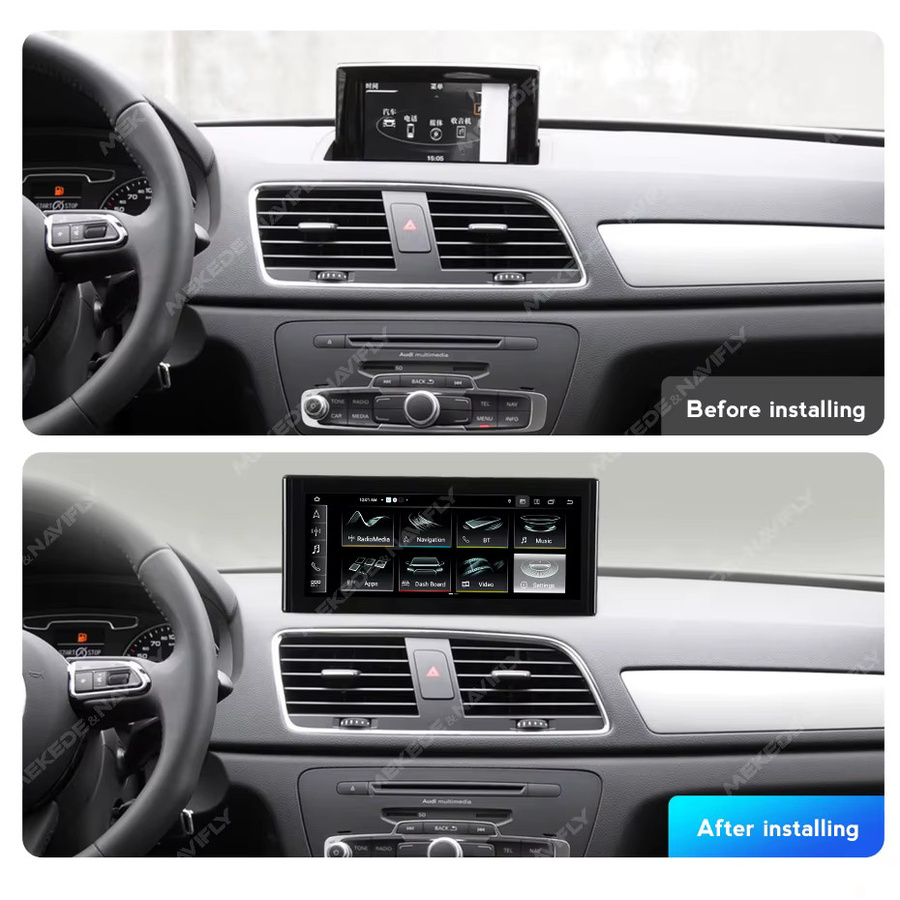 MEKEDE 10,25 Zoll Autoradio für Audi Q3 2012-2018 mit 8-Kern Prozessor, Wireless Carplay, Android Auto, GPS, 4G LTE, WIFI und Bluetooth in Schwarz - Bild 2