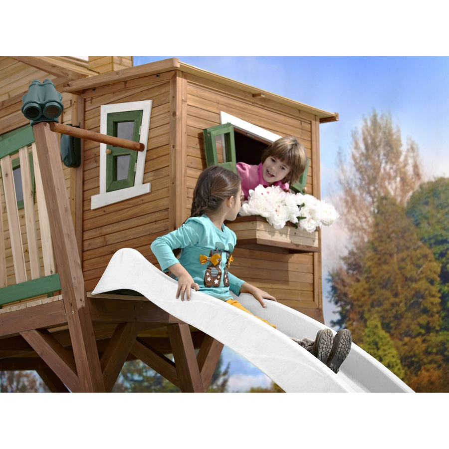 Axi Spielhaus Braun Grün Weiß mit Rutsche - Bild 2