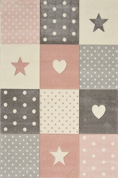 Teppich HEARTS in Pink mit Kinder-Motiv aus Polypropylen, rechteckig, für Wohnzimmer und Kinderzimmer geeignet - Bild 1