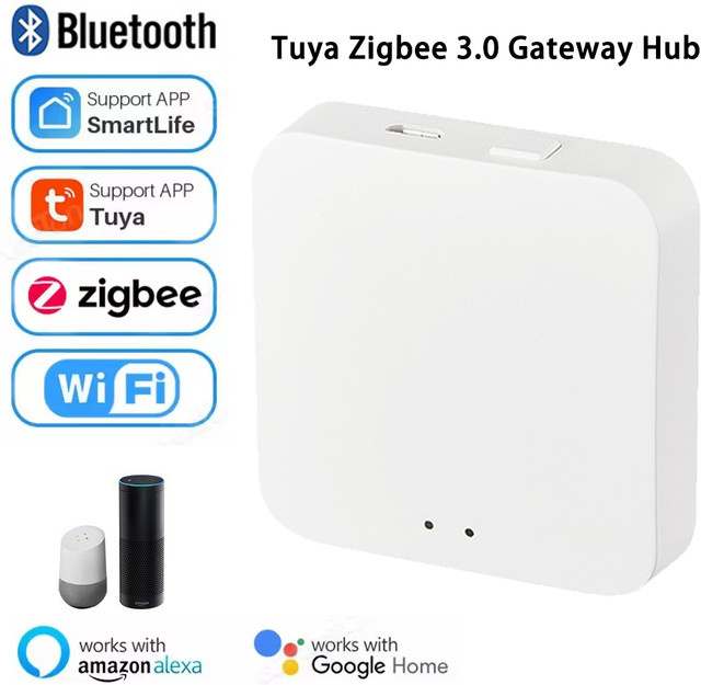Tuya Zigbee 3.0 Gateway Hub Smart Home Wireless Bridge in Weiß zur Steuerung über die Smart Life App, kompatibel mit Alexa und Google Assistant - Bild 1