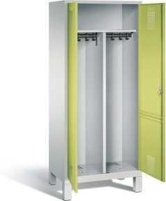 C+P Spind Evolo mit Türen, Korpus Lichtgrau und Front Viridingrün, H x B x T: 185 x 81 x 50 cm - Bild 1