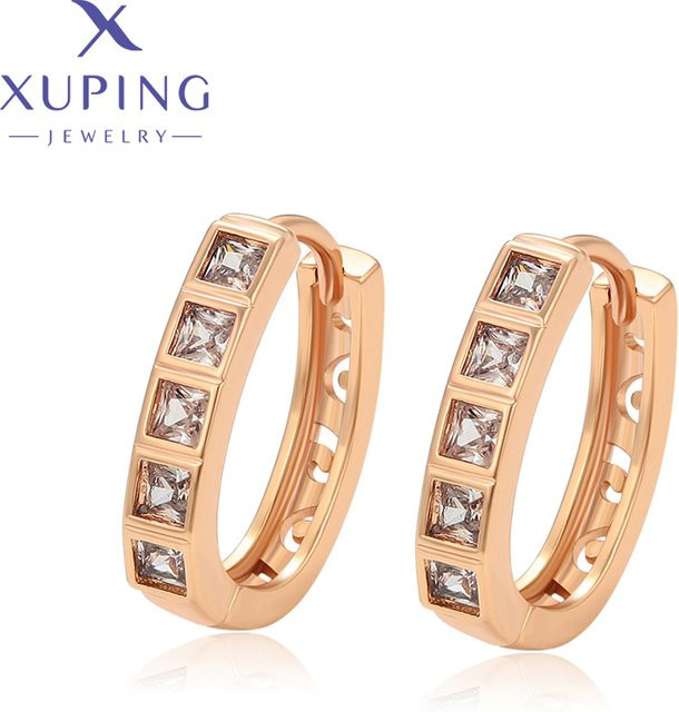 Xuping Creolen, Kupferlegierung, Gold, Kristall, Damen - Bild 1