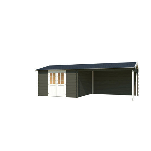 Lasita Gartenhaus Amarillo Maja Satteldach in Grüngrau lasiert B/H/T: 730 x 250,8 x 388,5 cm - Bild 3