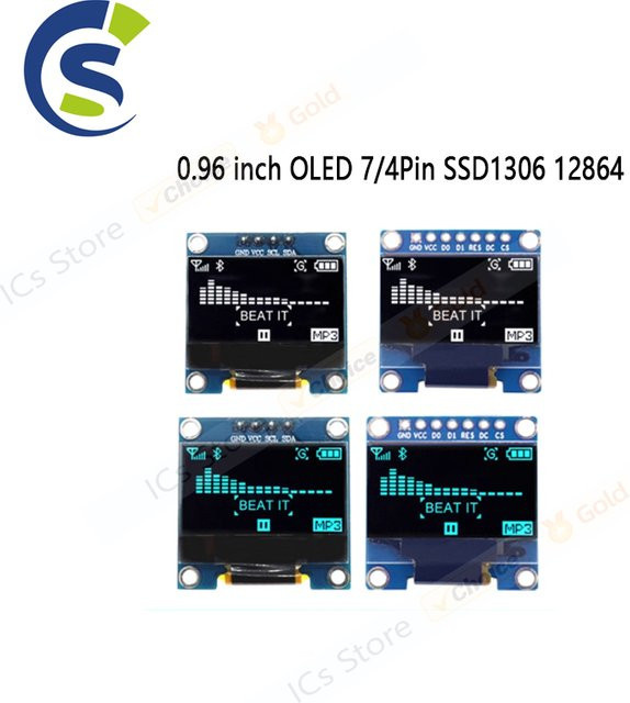 ANNUOSENCHIP OLED-Anzeigemodul SSD1306 0,96 Zoll IIC SPI Seriell 12864 LCD-Bildschirmplatine in Weiß/Blau/Gelb für Arduino - Bild 1