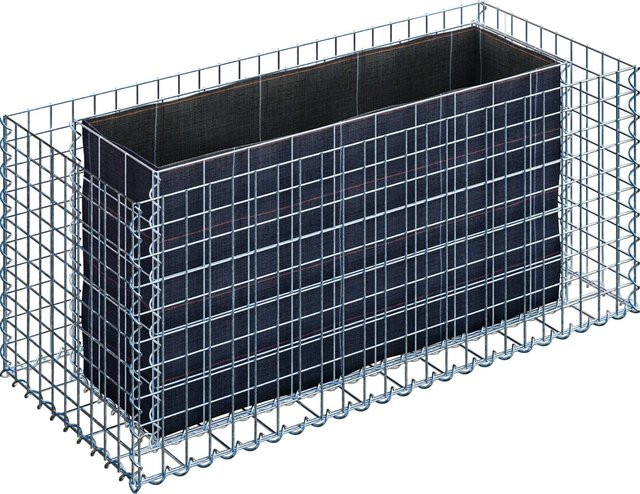 Gabiona Eckiges Gabionen-Hochbeet aus Stahl in Silbergrau B/T/H: 120 x 50 x 50 cm - Bild 1