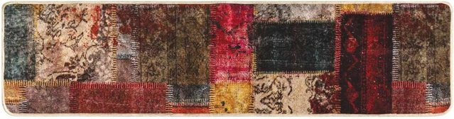 vidaXL Teppichläufer MARSA Patchwork Mehrfarbig aus Polyester und PVC, rutschfest und waschbar, Breite: 50 cm, Länge: 250 cm - Bild 1