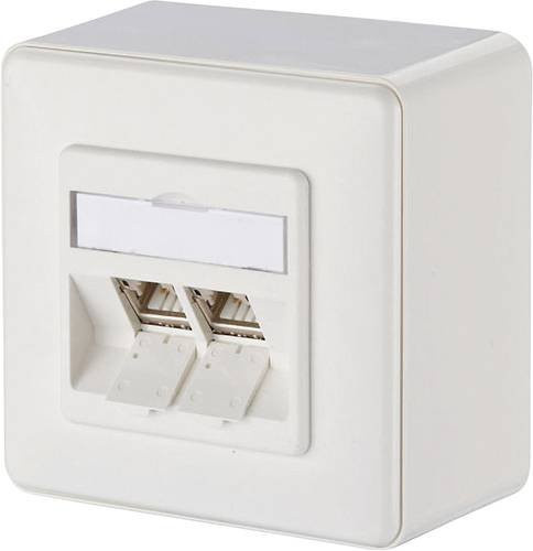 Metz Connect Netzwerkdose Aufputz CAT 6a 2 Port Ethernet LAN in Reinweiß - Bild 1