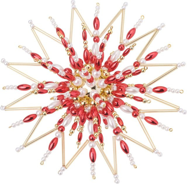 Zauberperle Perlenstern-Komplettset Classic Red/Gold Weihnachts-Hängedekoration in Rot und Gold - Bild 1