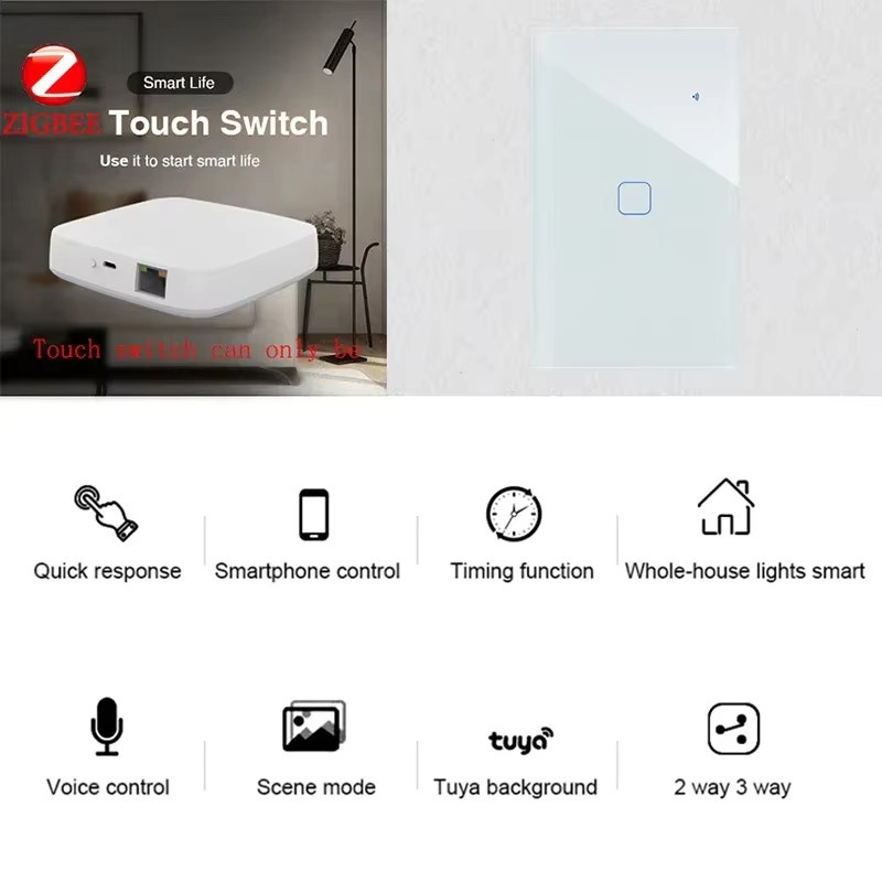 YIDI Smart Lichtschalter mit Zigbee und WiFi, Tuya kompatibler Touch-Wandschalter für Alexa und Google Assistant, 1- bis 4-Gang, 2- oder 3-Wege-Steuerung, erhältlich in Gold/Messing oder Weiß - Bild 2