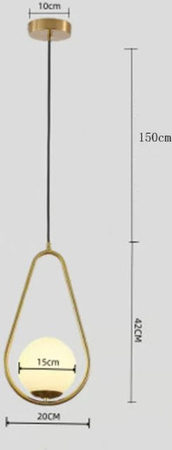 Elegant Living House LED-Glaskugel-Pendelleuchte in Gold/Messing und Weiß mit warmweißem Licht