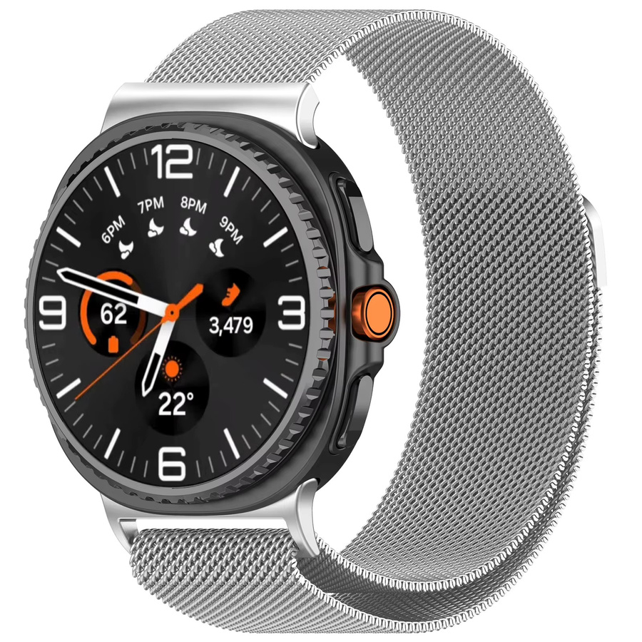 Uhrenarmband Milanese, Edelstahl, Silber, Unisex, für Samsung Galaxy Watch 8-8 Classic - Bild 2