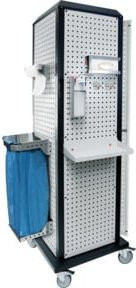 Kappes RasterPlan ToolTower groß Mod 3 Rollbarer Stahlschrank mit Tür in RAL 7035 Grau und RAL 7016 Weiß, B: 70,0 cm, T: 70,0 cm, H: 217,5 cm - Bild 1
