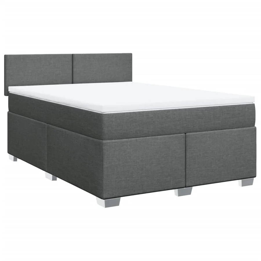 vidaXL Boxspringbett mit Matratze Hybrid-System und Taschenfederkern, Grau, B/T/H: 140 x 200 x 100,5 cm - Bild 2