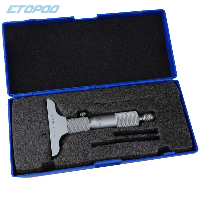 ETOPOO Tiefenmikrometer aus Edelstahl in Silber mit 0,01 mm Messgenauigkeit - Bild 2