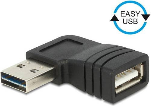 Delock USB 2.0 Adapter mit USB-A Stecker und USB-A Buchse in Schwarz 65522 - Bild 1
