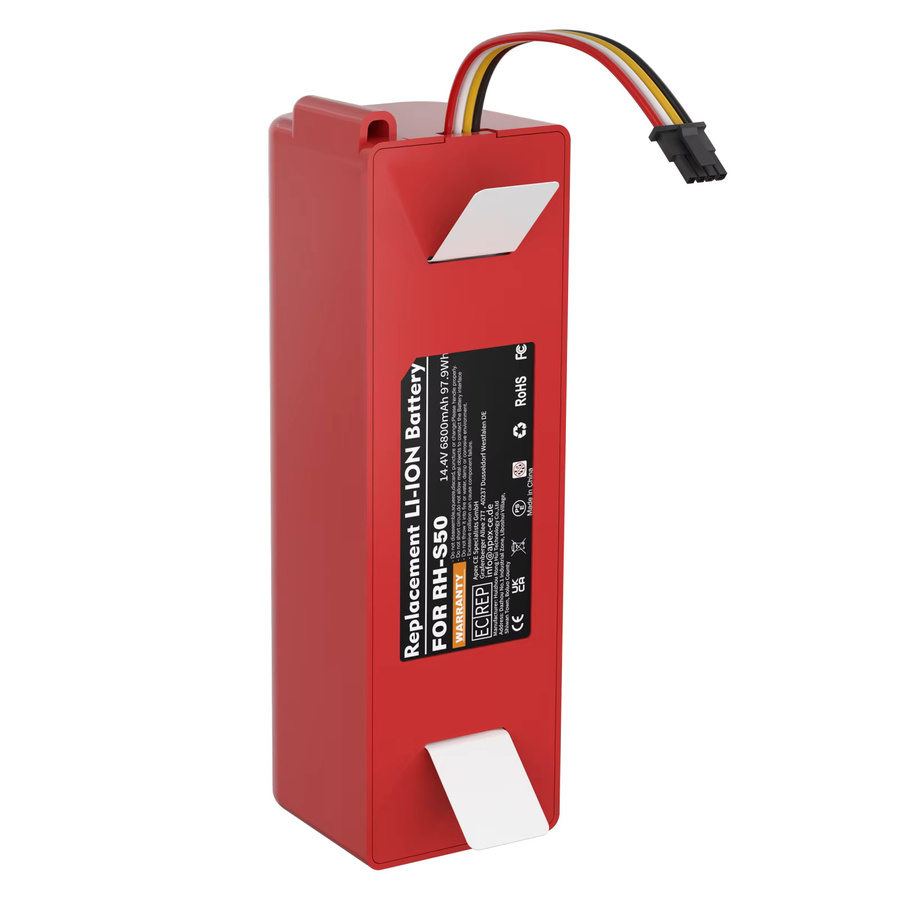Xiaomi Ersatzakku für Roboter-Staubsauger Roborock S50 S51 S55 S60 S5 S6 S7 S4, Li-Ion Akku, 14,4 V, 6,8 Ah, Rot - Bild 6